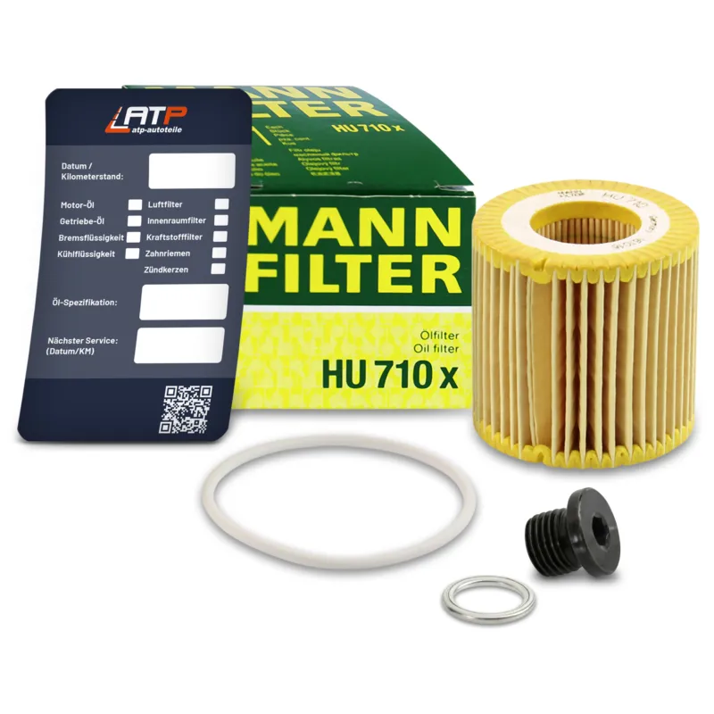 MANN-FILTER 10491373 - Filtro dell‘olio+vite+etichetta per il cambio dell‘olio ATP Autoricambi Nuova Collezione