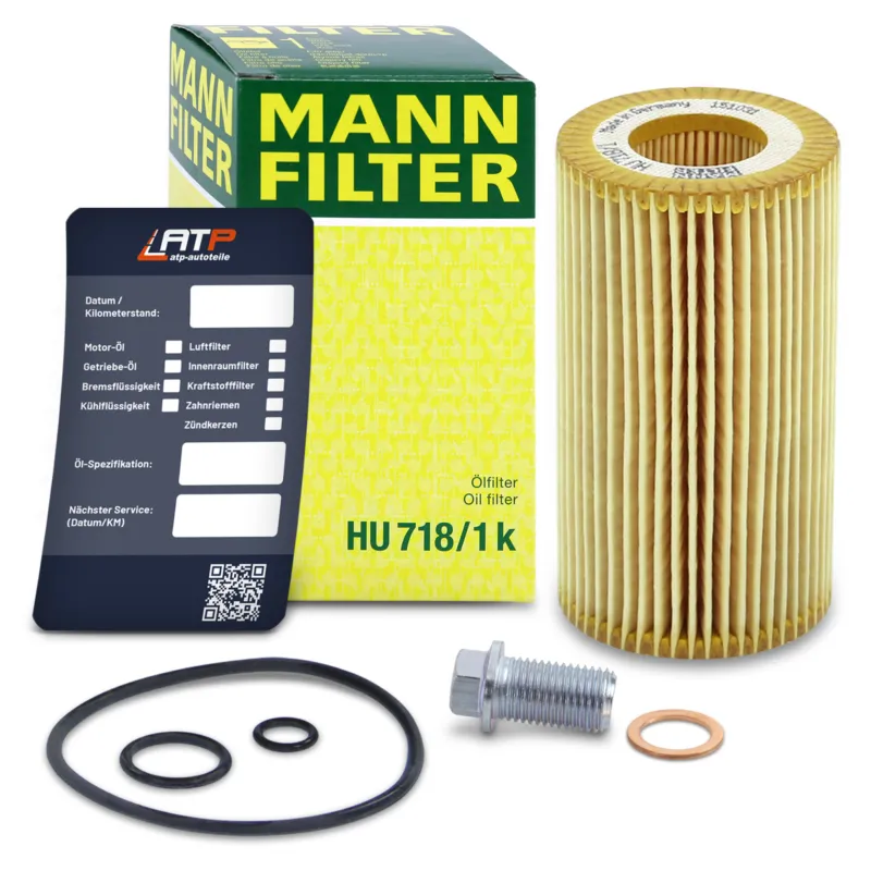 MANN-FILTER 10491314 - Filtro dell‘olio+vite+etichetta per il cambio dell‘olio ATP Autoricambi Soddisfatti O Rimborsati