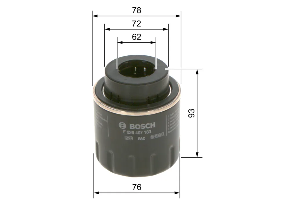 Novità BOSCH F 026 407 183 - Filtro olio ATP Autoricambi