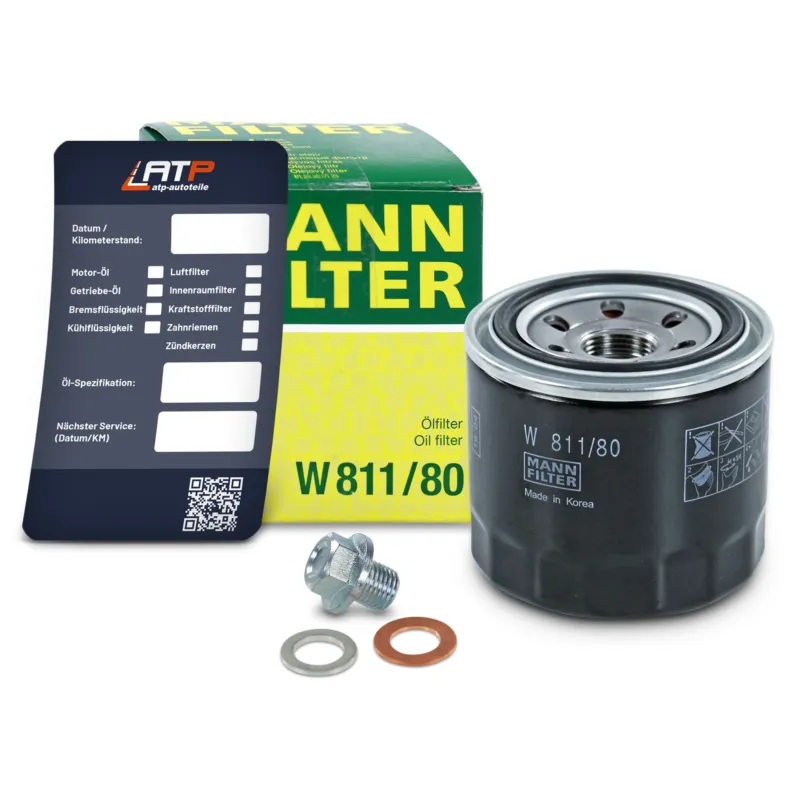 MANN-FILTER 10491554 - Filtro dell‘olio+vite+etichetta per il cambio dell‘olio ATP Autoricambi Offerta Limitata