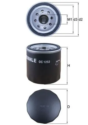 MAHLE OC 1252 - Filtro olio ATP Autoricambi Esclusivo