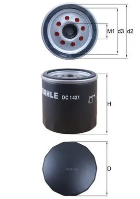 MAHLE OC 1421 - Filtro olio ATP Autoricambi Spedizione Espresso