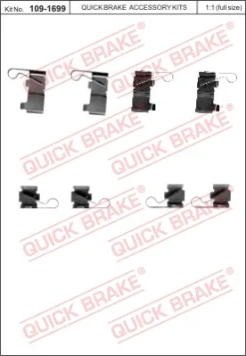 QUICK BRAKE 109-1699 - Kit accessori, Pastiglia freno ATP Autoricambi Novità