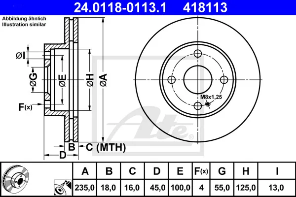 ATE 24.0118-0113.1 - 2x disco freno ATP Autoricambi Compra Adesso