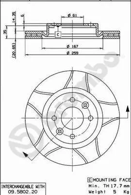 BREMBO 09.5802.76 - 2x disco freno ATP Autoricambi Scelto Dai Clienti