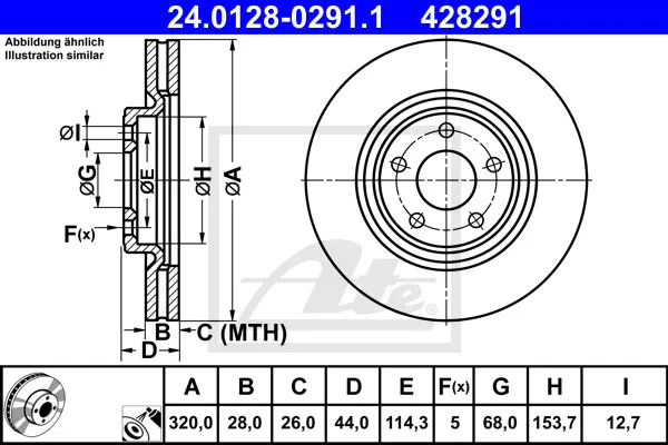 ATE 24.0128-0291.1 - 2x disco freno ATP Autoricambi Prezzo Scontato