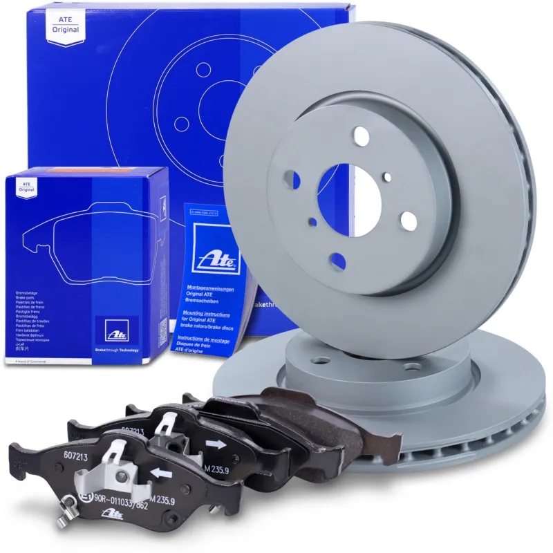 ATE 10697135 - Dischi freno+pastiglie freno asse anteriore Ventilato ATP Autoricambi Bestseller