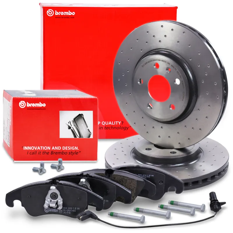 Nuova Collezione BREMBO 40278657 - Dischi freno+pastiglie freno Con sensore di usura Assale anteriore ATP Autoricambi
