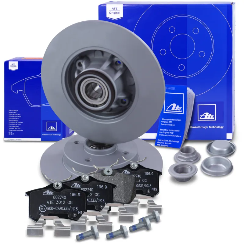 ATE 40975937 - Dischi freno con cuscinetto ruota e anello ABS + pastiglie freno posteriori ATP Autoricambi Ordina Subito