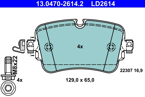 ATE 13.0470-2614.2 - Kit pastiglie freno, Freno a disco ATP Autoricambi Offerta Lampo