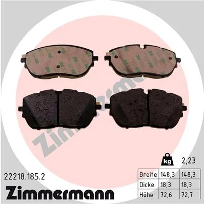 ZIMMERMANN 22218.185.2 - Kit pastiglie freno, Freno a disco ATP Autoricambi Offerta Lampo