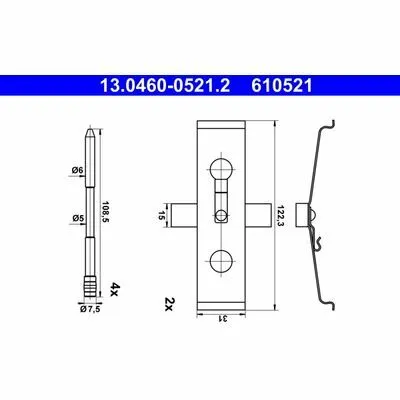 ATE 13.0460-0521.2 Kit Accessori, Pastiglia Freno Direttamente Dal Produttore