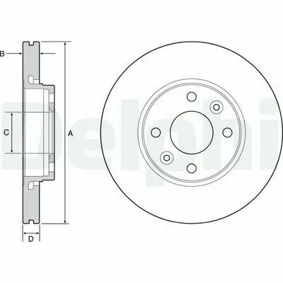 DELPHI BG4459C Disco Freno Popolare
