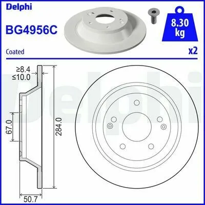 DELPHI BG4956C Disco Freno Reso Gratuito