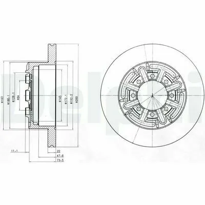 DELPHI BG4171 Disco Freno Popolare