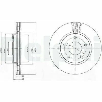 Popolare DELPHI BG4258 Disco Freno
