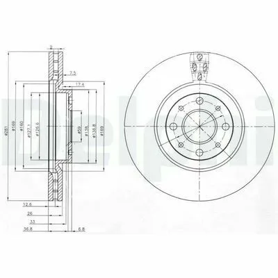 DELPHI BG3699 Disco Freno Ultime Pezzi