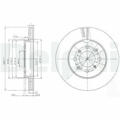 Esclusivo DELPHI BG4148C Disco Freno