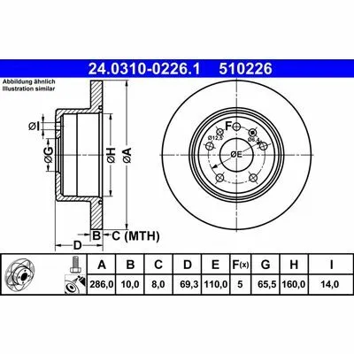 ATE PowerDisc 24.0310-0226.1 Disco Freno Esclusivo