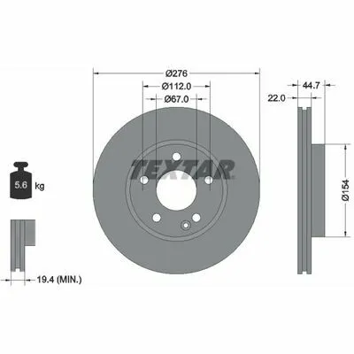 Economico TEXTAR PRO 92131903 Disco Freno