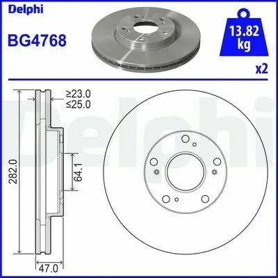 Miglior Prezzo DELPHI BG4768 Disco Freno