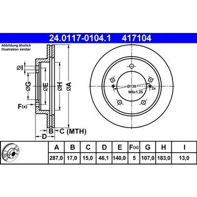 ATE 24.0117-0104.1 Disco Freno Compra Online