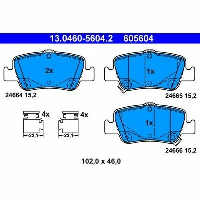 ATE 13.0460-5604.2 Kit Pastiglie Freno, Freno a Disco Compra Adesso