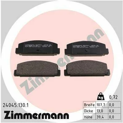 Novità ZIMMERMANN 24045.130.1 Kit Pastiglie Freno, Freno a Disco