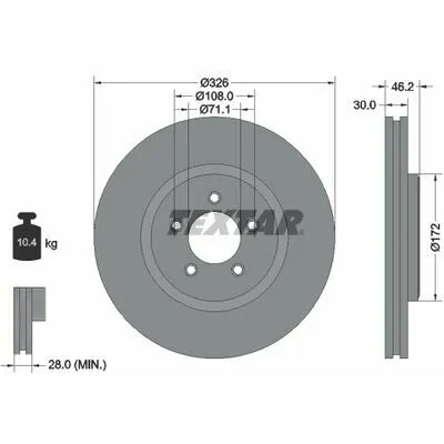 Consegna Rapida TEXTAR PRO+ 92173505 Disco Freno