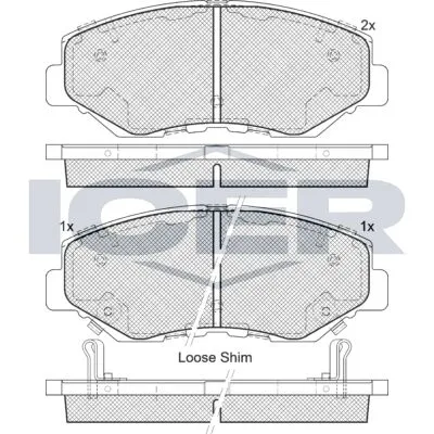 Nuovo Arrivo ICER 181558 Kit Pastiglie Freno, Freno a Disco