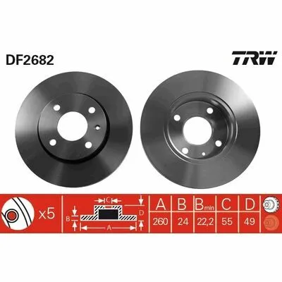 Solo Oggi TRW DF2682 Disco Freno