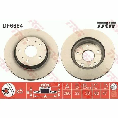 TRW DF6684 Disco Freno Più Venduto