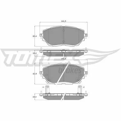 TOMEX BRAKES TX 19-63 Kit Pastiglie Freno, Freno a Disco Spedito Oggi