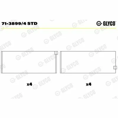 GLYCO 71-3899/4 STD Semicuscinetto di Testa Della Biella Offerta Del Giorno