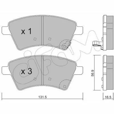 CIFAM 822-702-0 Kit Pastiglie Freno, Freno a Disco Solo Oggi