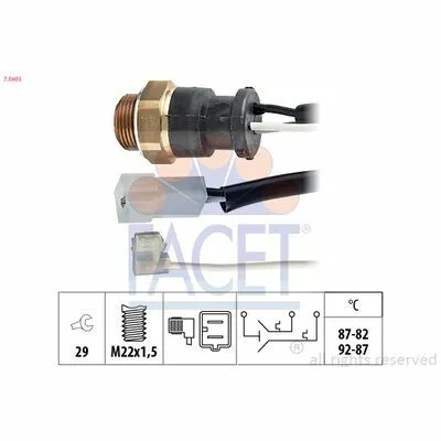 Nuovo Arrivo FACET Made in Italy - OE Equivalent 7.5603 Sensore, Temperatura Refrigerante
