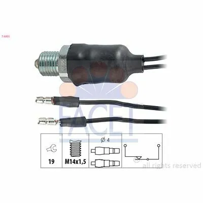 Popolare FACET Made in Italy - OE Equivalent 7.6055 Interruttore, Luce di Retromarcia