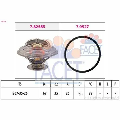 FACET Made in Italy - OE Equivalent 7.8258 Termostato, Refrigerante Solo Oggi