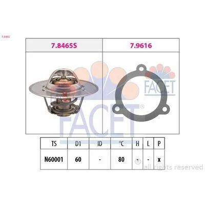 FACET Made in Italy - OE Equivalent 7.8465 Termostato, Refrigerante Ordina Subito