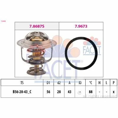 Vendita Finale FACET Made in Italy - OE Equivalent 7.8688 Termostato, Refrigerante
