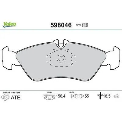 VALEO 598046 Kit Pastiglie Freno, Freno a Disco Prezzo Basso