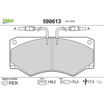 Saldi VALEO 598613 Kit Pastiglie Freno, Freno a Disco