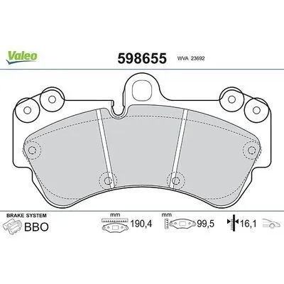 VALEO 598655 Kit Pastiglie Freno, Freno a Disco Occasione Imperdibile