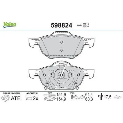 Offerta Speciale VALEO 598824 Kit Pastiglie Freno, Freno a Disco