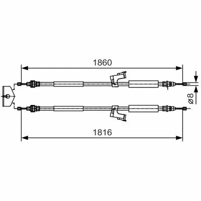Prezzo Scontato BOSCH 1 987 482 019 Cavo Comando, Freno Stazionamento