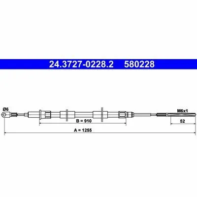 Super Prezzo ATE 24.3727-0228.2 Cavo Comando, Freno Stazionamento