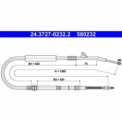 Super Prezzo ATE 24.3727-0232.2 Cavo Comando, Freno Stazionamento