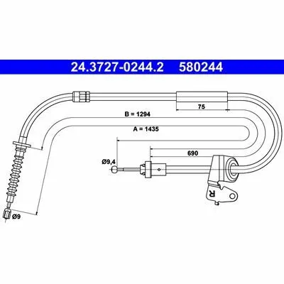 Bestseller ATE 24.3727-0244.2 Cavo Comando, Freno Stazionamento