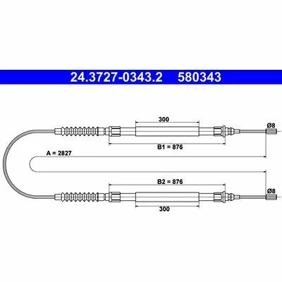 ATE 24.3727-0343.2 Cavo Comando, Freno Stazionamento Offerta Del Giorno