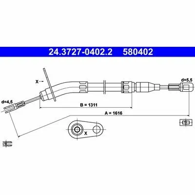 ATE 24.3727-0402.2 Cavo Comando, Freno Stazionamento Affare
